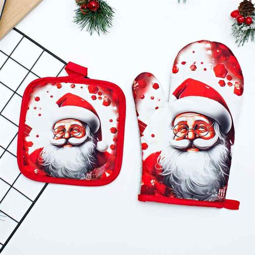 2Pcs/set hot Oven Mitts Baking Anti-Hot Gloves Pad Oven Micr