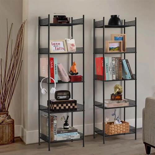 Narrow towel rack with five layers of storage for household