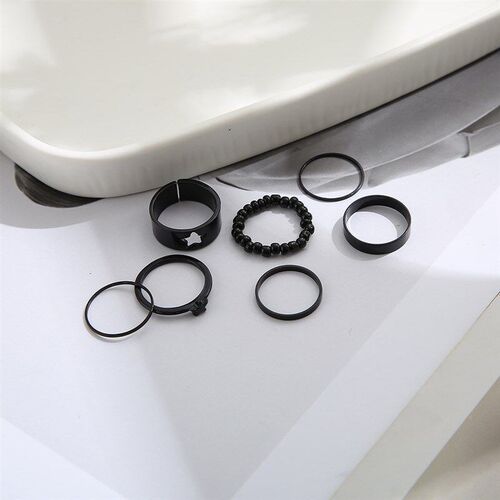 Retro Hollow Star Bead Ring Set for WomenVintage Fashion 7Pi