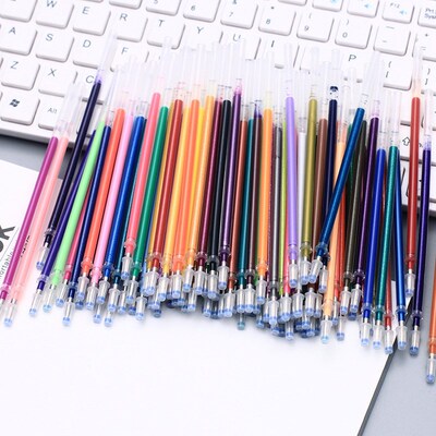100 Colors Glitter Gel Pen Refills Craft Marker Neon Pen Ink