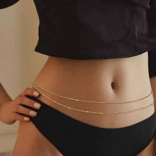 Fashion Metal Double Layered Beads Belly Chains for Women Si