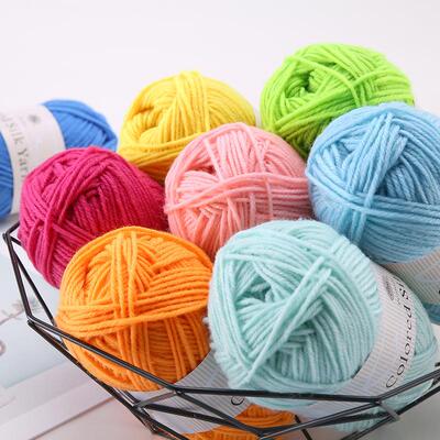 4strands crochet yarn milk cotton wool yarn knitting wool
