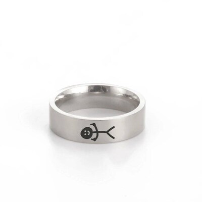 Dreamtimes Simple rend Funny Middle Finger man Ring Hip Hop