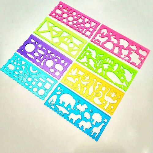 Drawing Stencils Set Baby Arts Crafts Painting Model Rulers