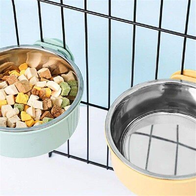 Can Be Hung Dog Bowl Dog Water Bowl with Non-Slip Rubber