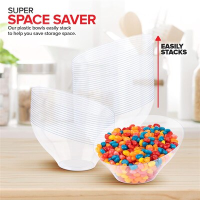 Disposable Angled Plastic Bowls Round Medium Serving Bowl