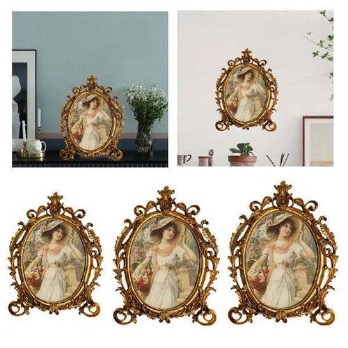 Oval Picture Frame Keepsake Home Decor Desk Ornament for