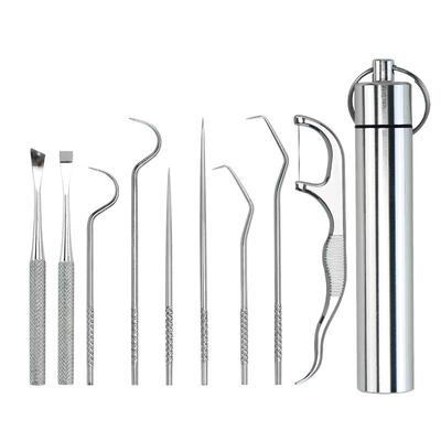 Stainless Steel Dental Pick 不锈钢牙线勾针牙缝清洁套装