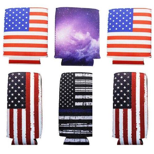 6 Pcs Decorate Beer Cooler Insulated Can Holder Cover