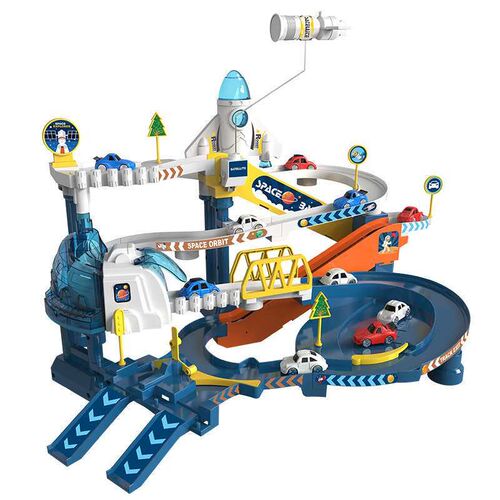 Chldrens new space ral car toy parkng g adventure small tra