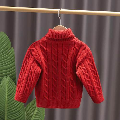 Girls Turtleneck Sweater Warm Pullover Sweater Base Shirt B