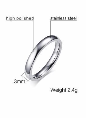 3mm  Mens Dome Wedding Ring in Stainless Steel Comfort Fit E