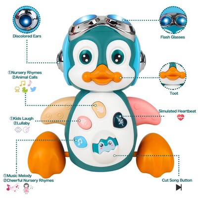 aby Crawling Toys Musical Penguin Infant Moving Walking Danc