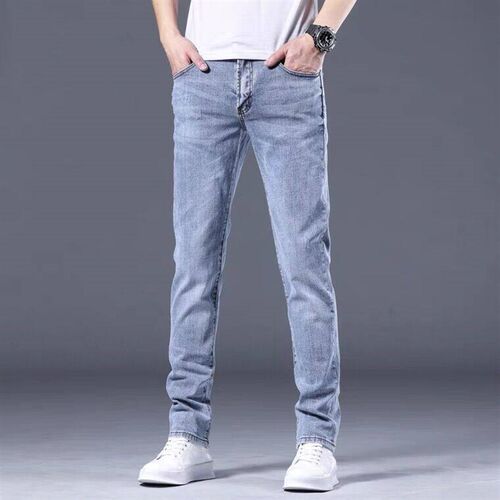 International High-end Jeans Mens Summer Thin Stetch Slim-f