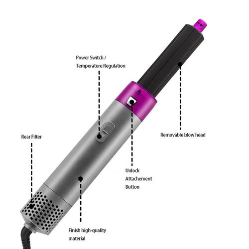 5IN1Wet/dry use curling iron Styling Hair Dryer Hot air comb