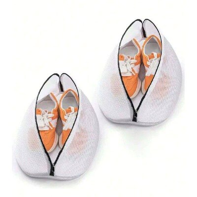 Mesh Laundry Bag Washing Machine Shoes Bag with Zips Travel