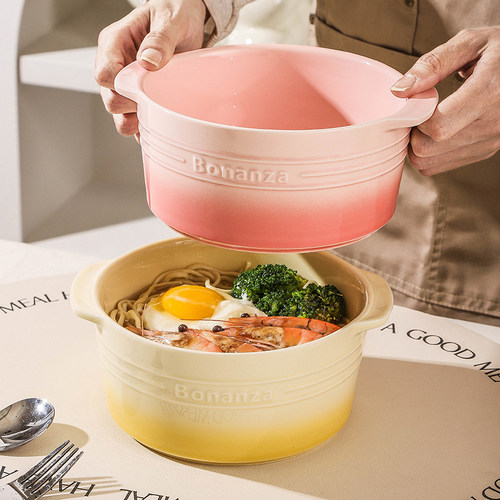 陶瓷汤碗耳家用螺蛳粉碗吃面碗202新款泡面碗汤盆大碗个人专用