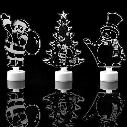 LED Mini Night Lights Colorful Flashing Lights Snowman Lamp