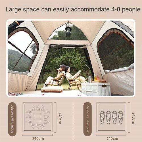 Outdoor Automatic Camping Family Tent 3-8 Person Large Campi