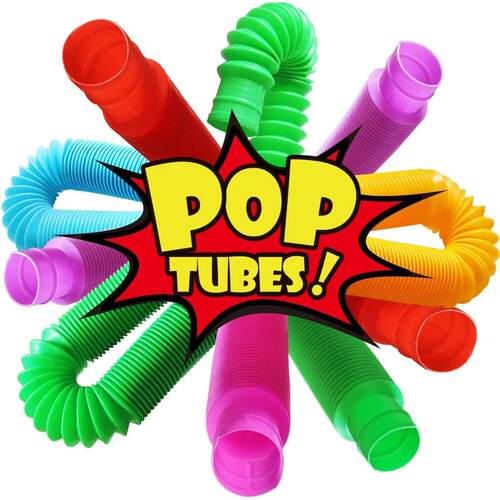 4 Pack Mini Pop Tube Sensory Fidget Toy Colorful Heavy-Duty