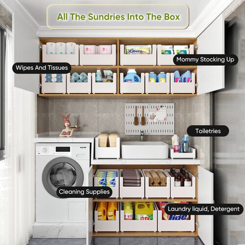 Joybos Kitchen Sundries Organizer Box Cupboard Basket Under