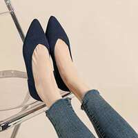 Women's solid color flat shoes casual fashion breathable non thumbnail 2