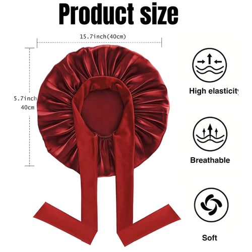 Silk Bonnet for Sleeping, Satin Hair Wrap Cap for Women, Dou
