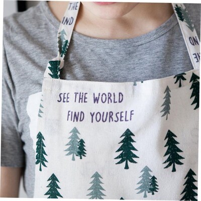 Christmas tree fawn Nordic style plus cotton linen apron