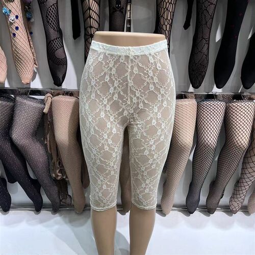 Korean Style Super Book Lace Five-point Leggings Slim-fit Hi