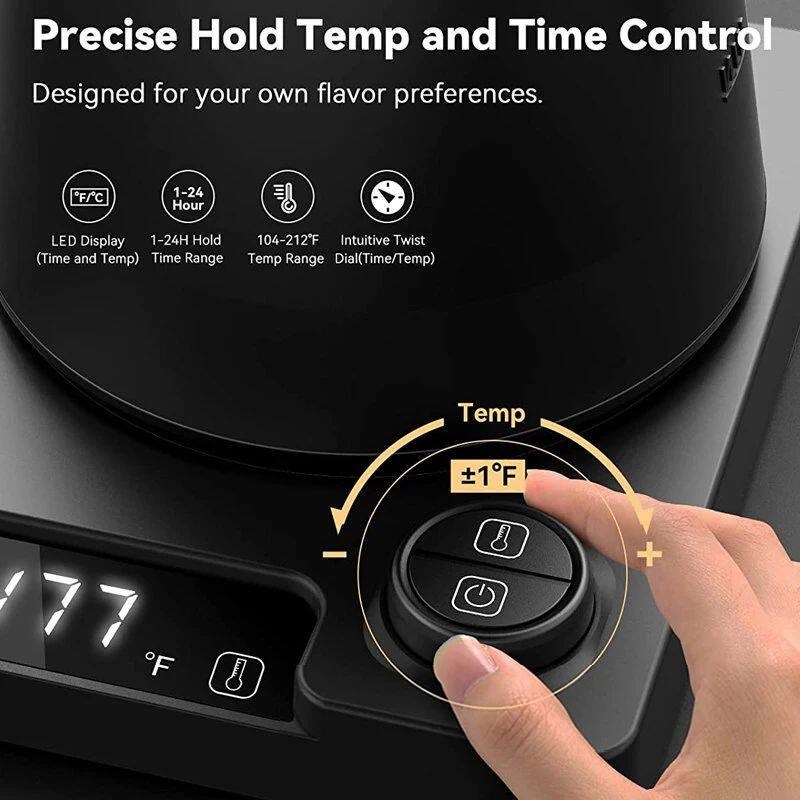 110V/220V Electric Kettle 1.0L Gooseneck Hand Brew Coffee Po - 实物图