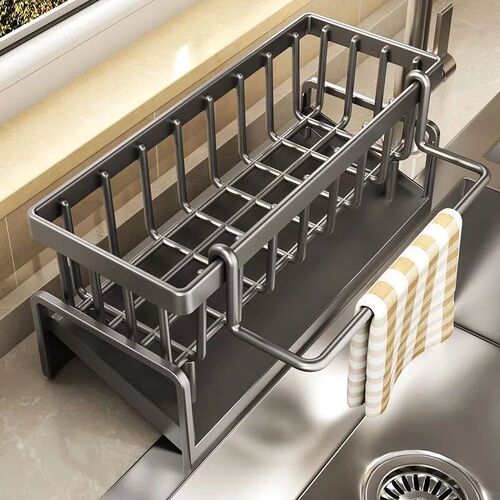 Multi-purpose Plastic Sponge Rack with Detachable Hangers-gr