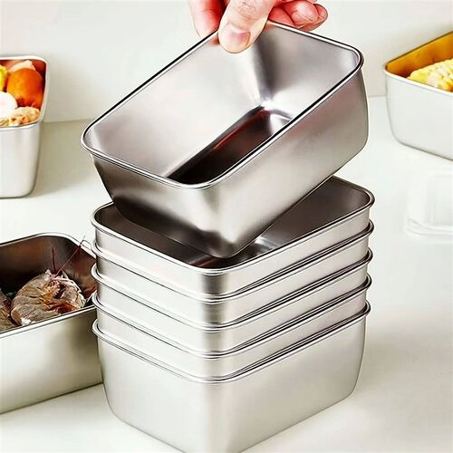 6-Piece Stainless Steel Food Storage Containers Set With Lid