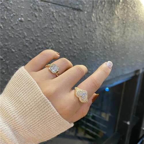 French soft chain micro-encrusted zircon love ring female in