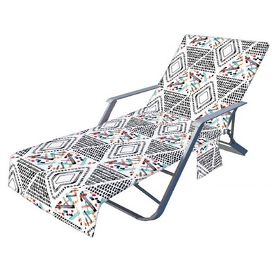 Colorful Geometry Pattern Beach Chaise Lounge Chair Cover wi