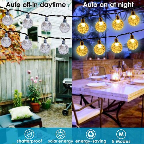 Solar String Lights Outdoor Bubble Ball Lighting String 8 LI