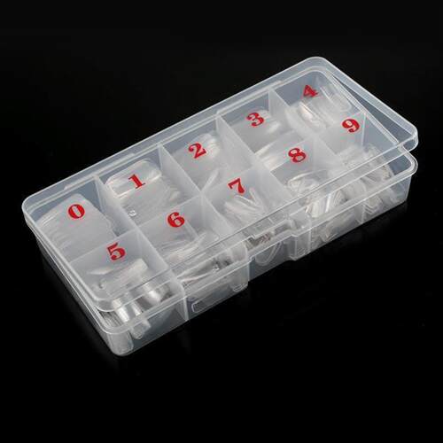 600/500/100pcs White Clear French False Acrylic Nail Tips