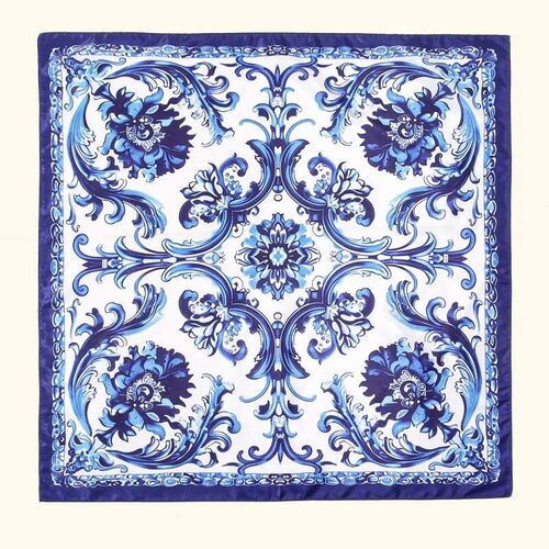 New Blue and White Porcelain Bandana Head Wraps for Woman Sa