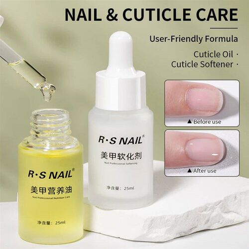RS NAIL 25ml Cuticle Remover and Cuticle Oil Repair Nail Car