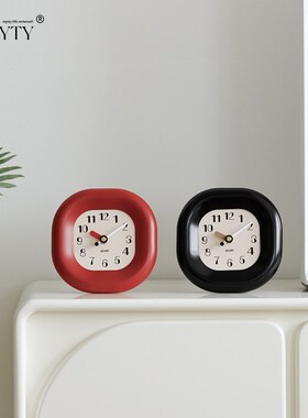 TEBO客厅创意台式时钟表装饰品入户玄关电视柜时钟桌面摆件