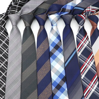6cm Casual Ties For Men Skinny Tie Fashion Polyester Plaid S