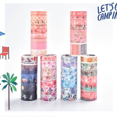 Kawaii Fresh Japanese Style Flowers Washi Tape Set Scrabooki