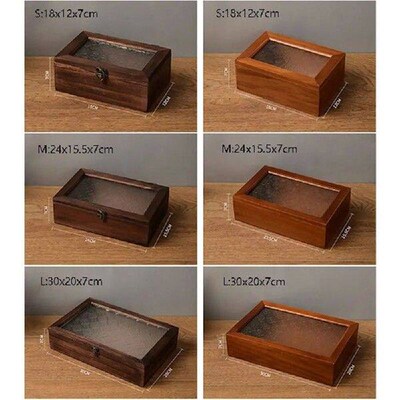 Vintage Wooden Storage Box Decorative Desktop Sorting Solid