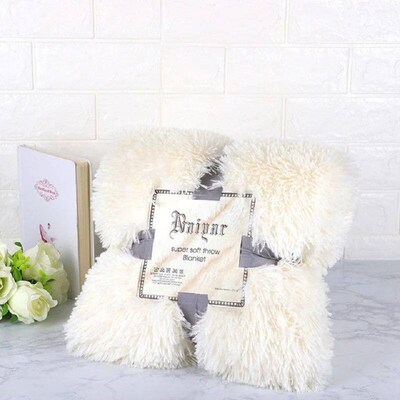 Super Soft Warm Fur Blanket Fluffy Shaggy Sofa Blankets Bed