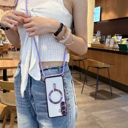 Luxury Strap Magnetic Case For  Galaxy S25 S24 FE A06 A07 A1
