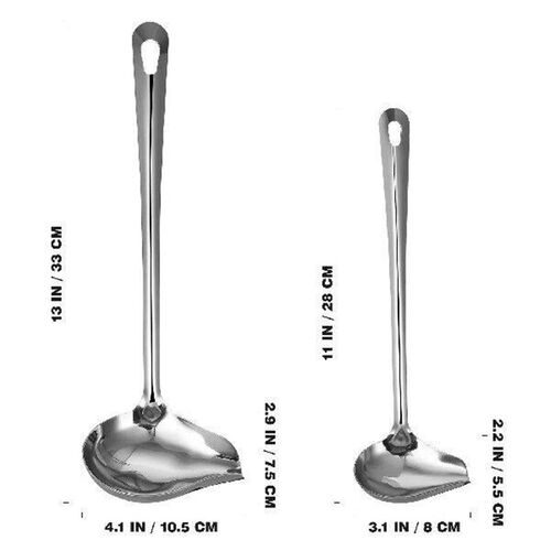 2 Pcs Ladle Oil Spoon Stainless Steel Drizzle Gravy Small