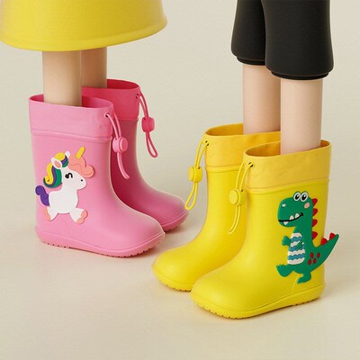 Kids Girl Boy Rain Boots Waterproof Toddler Rainboots Childr