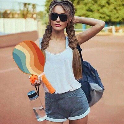 Portable Wood Pickleball Paddles Ergonomic Colorful Pickle