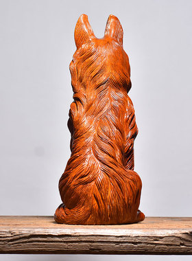 唐趣花梨实木雕刻狗摆件生肖红木动物家居客厅办公玄关装饰工艺品