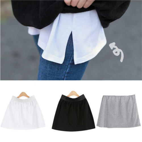 High Waist Skirt Adjustable Layering Fake Top Lower Sweep