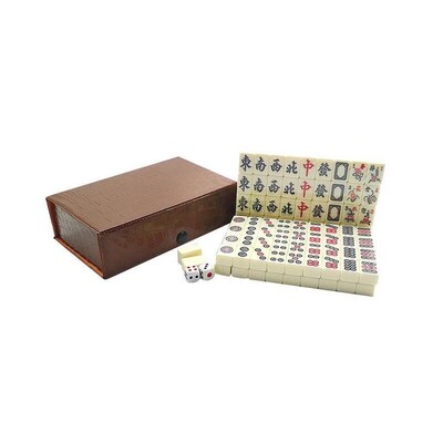 souvenir chinese mahjong game set english descrip wood case